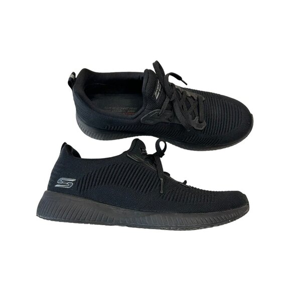 Skechers Womens Bobs Sport Squad 31362 Black Running Shoes Sneakers Size 9 Comfy - Picture 5 of 13